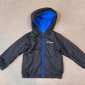 Columbia Toddler Boys' Glennaker Rain Jacket Black Blue Size 2T EUC